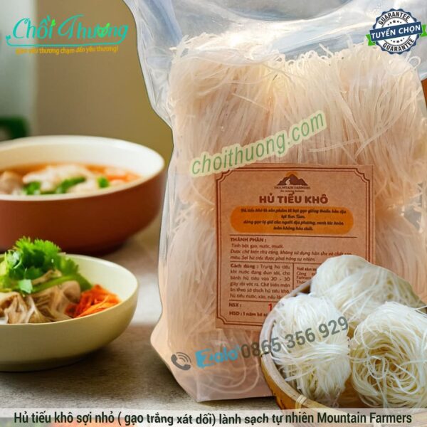 Hủ tiếu khô Mountain Farmers sợi nhỏ dai mềm ngon miệng